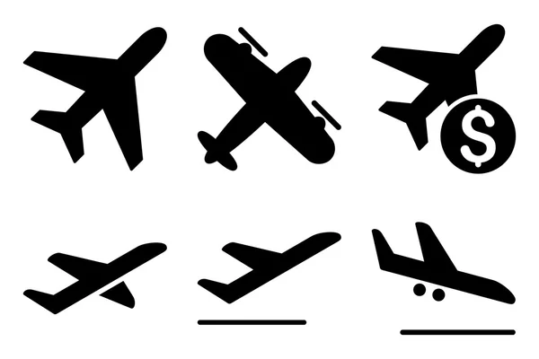 Aviación plana Vector iconos — Vector de stock