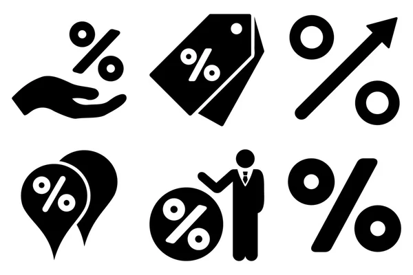 Korting percentage platte Vector Icons — Stockvector