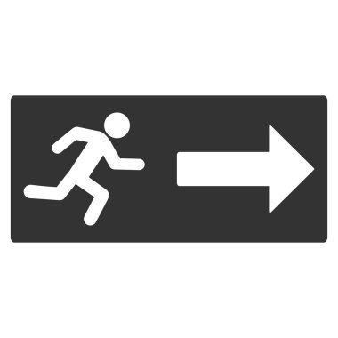 Acil çıkış düz vektör simgesi