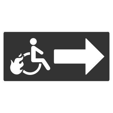 Hasta çıkış düz vektör simgesi