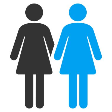 Lesbi Çift düz vektör simgesi