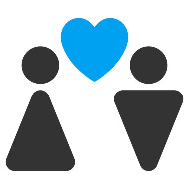 Aşk Çift düz vektör simgesi