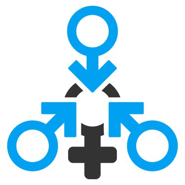 Çift Kişilik Standart penetrasyon seks düz vektör simgesi