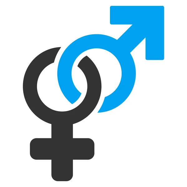 Simbolo eterosessuale Icona vettoriale piatta — Vettoriale Stock
