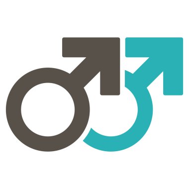 Eşcinsel çift sembolü düz vektör simgesi