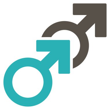 Gay seks düz vektör simgesi