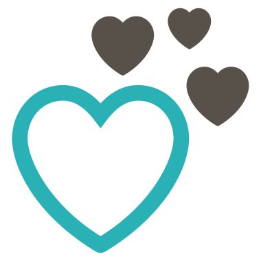 Sevgi kalpleri düz vektör simgesi