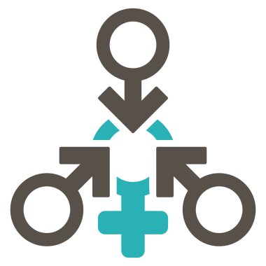 Çift Kişilik Standart penetrasyon seks düz vektör simgesi