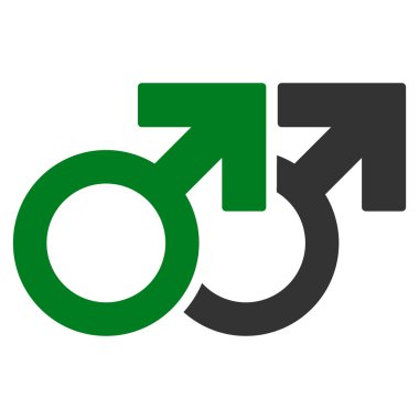 Eşcinsel çift sembolü düz vektör simgesi