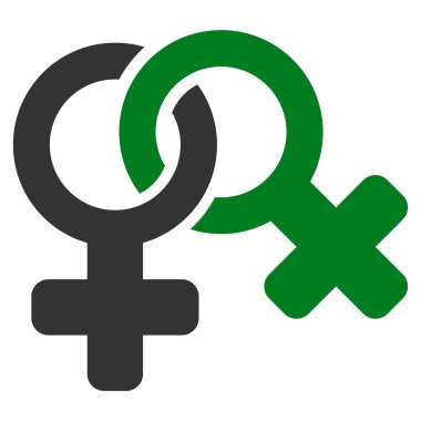 Lesbi sembolü düz vektör simgesi