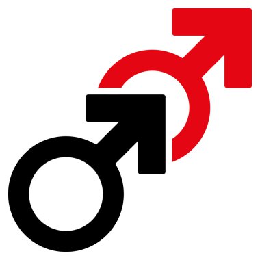 Gay seks düz vektör simgesi