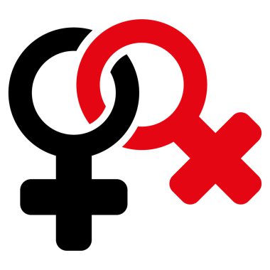 Lesbi sembolü düz vektör simgesi