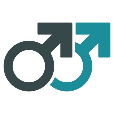 Eşcinsel çift sembolü düz vektör simgesi