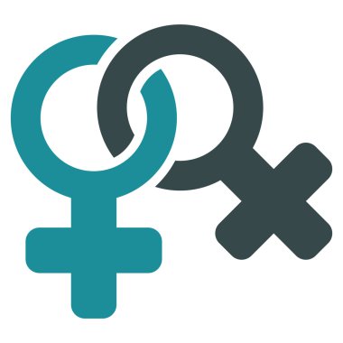 Lesbi sembolü düz vektör simgesi