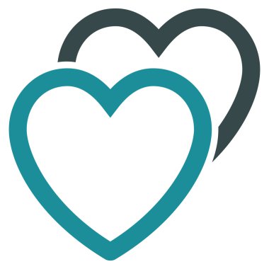 Sevgi kalpleri düz vektör simgesi