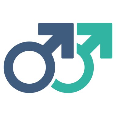 Eşcinsel çift sembolü düz vektör simgesi