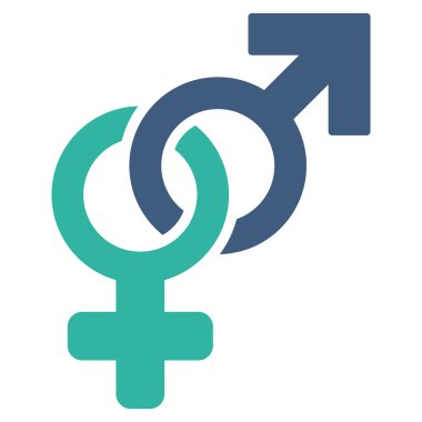 Heteroseksüel sembolü düz vektör simgesi