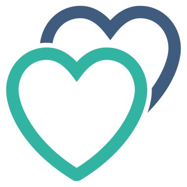 Sevgi kalpleri düz vektör simgesi