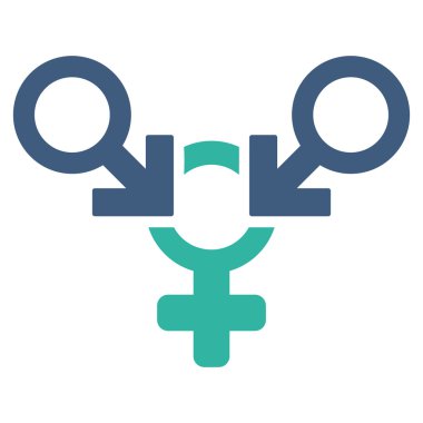 Polyandry düz vektör simgesi