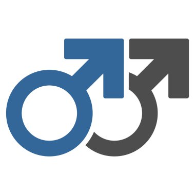 Eşcinsel çift sembolü düz vektör simgesi