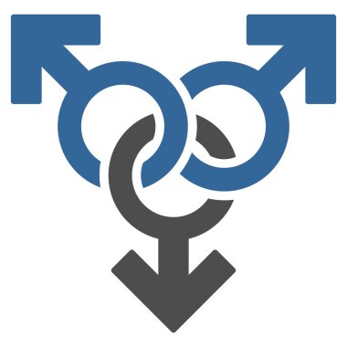 Grup Gay seks düz vektör simgesi