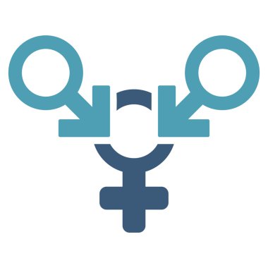 Polyandry düz vektör simgesi