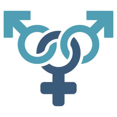 Polyandry düz vektör simgesi