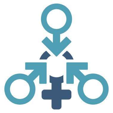 Çift Kişilik Standart penetrasyon seks düz vektör simgesi