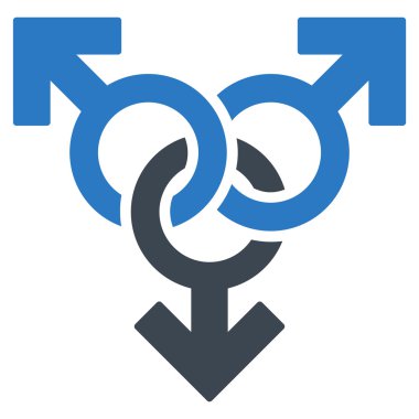 Grup Gay seks düz vektör simgesi