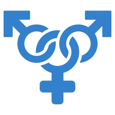 Polyandry düz vektör simgesi