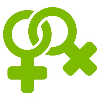 Lesbi sembolü düz vektör simgesi