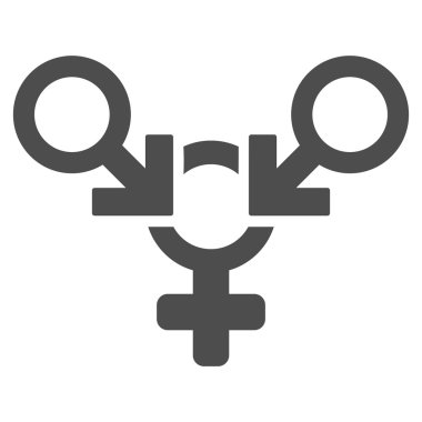 Polyandry düz vektör simgesi