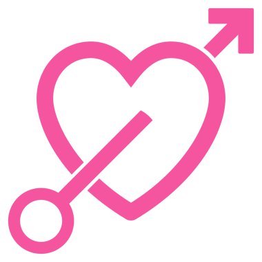 Aşk oku düz vektör simgesi