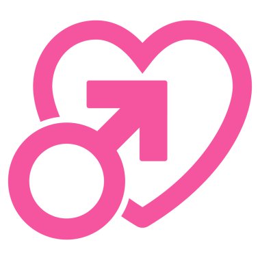 Erkek aşk düz vektör simgesi