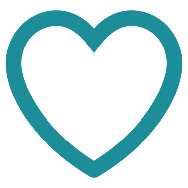 aşk kalp düz vektör simgesi