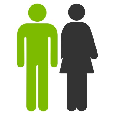 Evli çift düz vektör simgesi