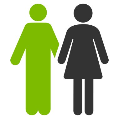 Evli çift düz vektör simgesi