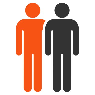 gay çift düz vektör simgesi
