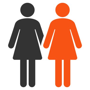 Lesbi Çift düz vektör simgesi