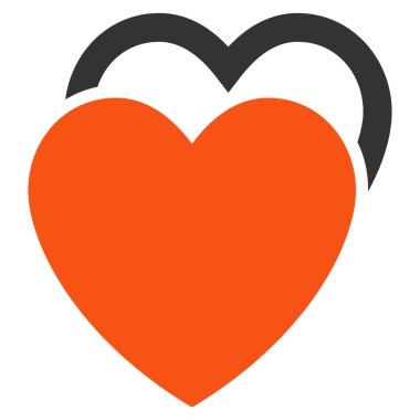 Sevgi kalpleri düz vektör simgesi