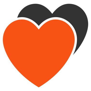 Sevgi kalpleri düz vektör simgesi