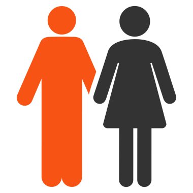 Evli çift düz vektör simgesi