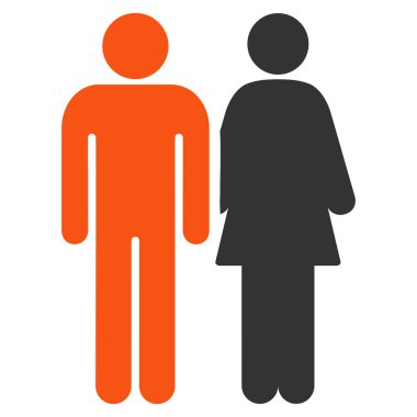 Evli çift düz vektör simgesi