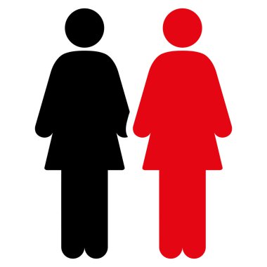 Lesbi Çift düz vektör simgesi