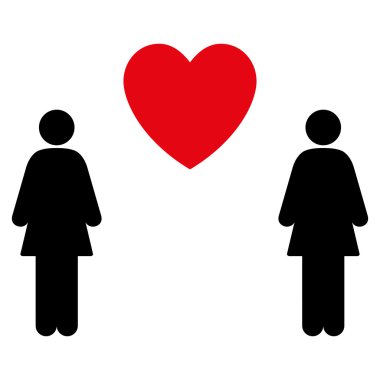 Vektör simge Lesbi aşk Çift düz