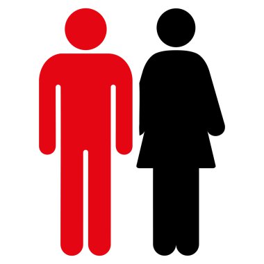 Evli çift düz vektör simgesi