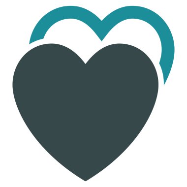 Sevgi kalpleri düz vektör simgesi