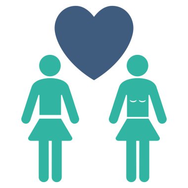 Vektör simge Lesbi aşk Çift düz