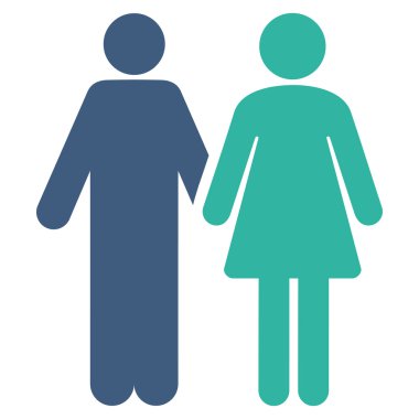 Evli çift düz vektör simgesi