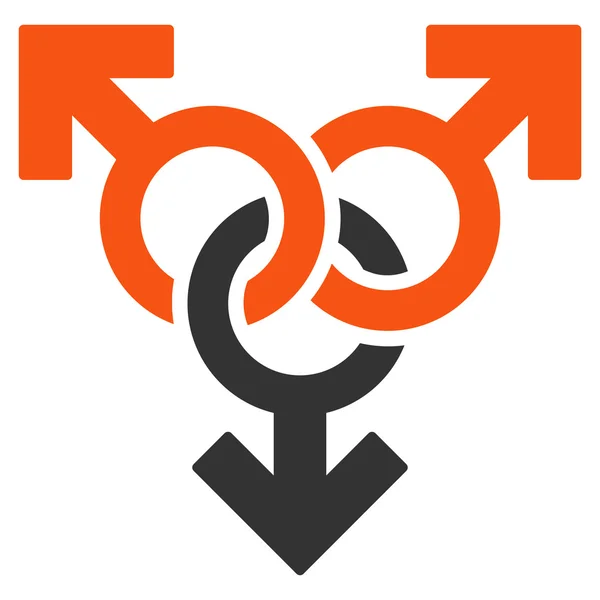 Group Gay Sex Flat Vector Icon — Stock Vector